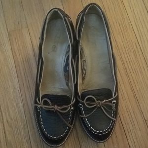 Sperry Women's Leather Boat Shoe Wedges 10